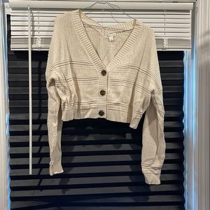 Cropped Cardigan Cream